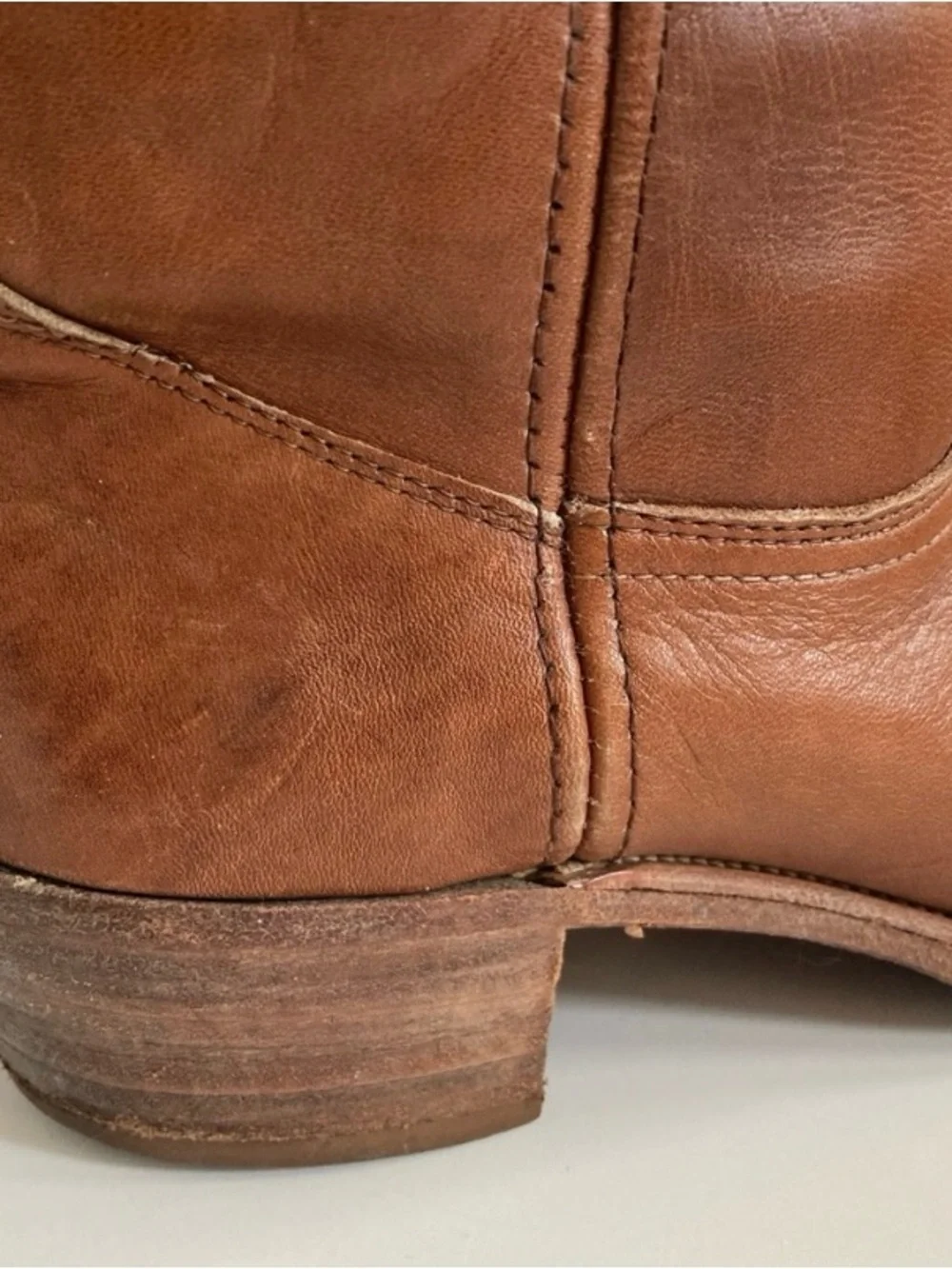 Vintage FRYE Brown Leather Heeled Campus Boots Men’s Size 11